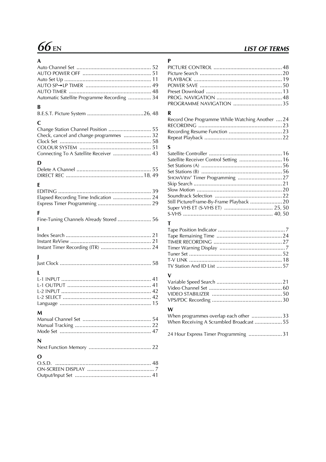 JVC HRS6960E specifications 66 EN 