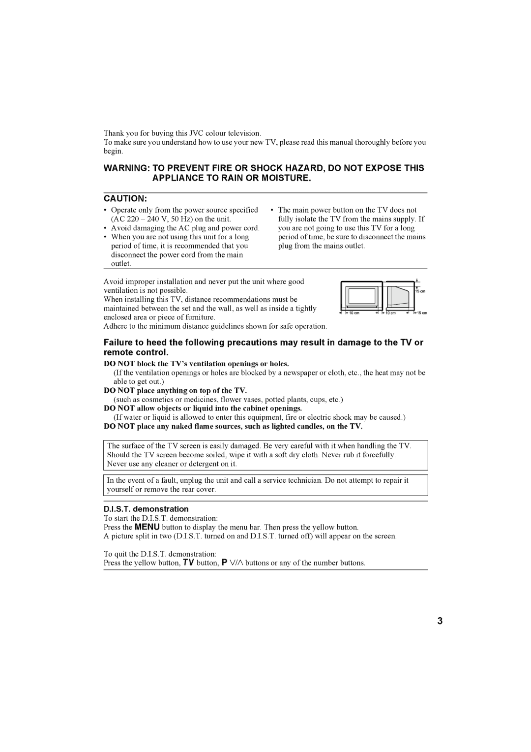 JVC HV-32P37SUE, HV-28P37SUE manual S.T. demonstration 