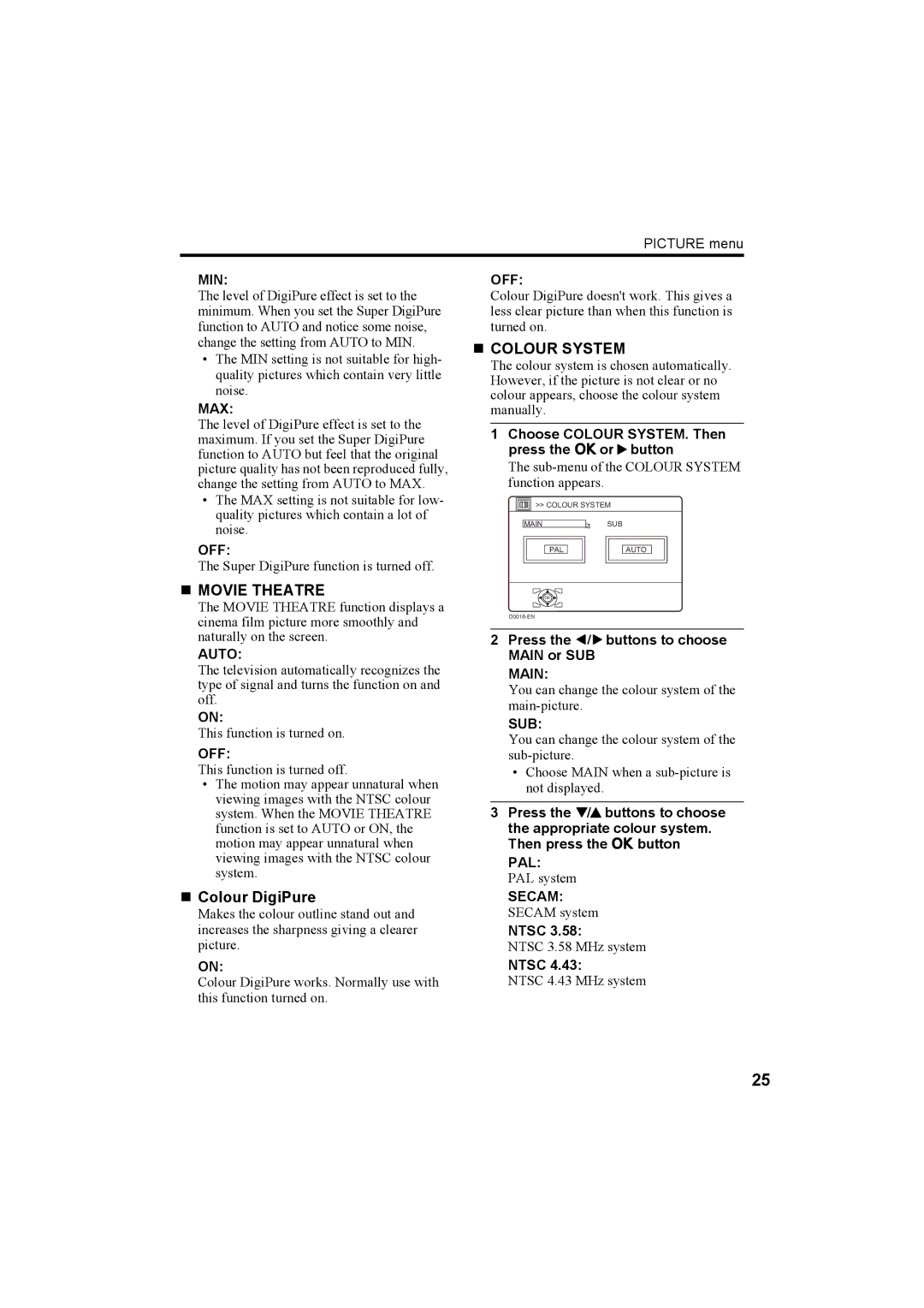 JVC HV-32P37SUE, HV-28P37SUE manual „ Movie Theatre 