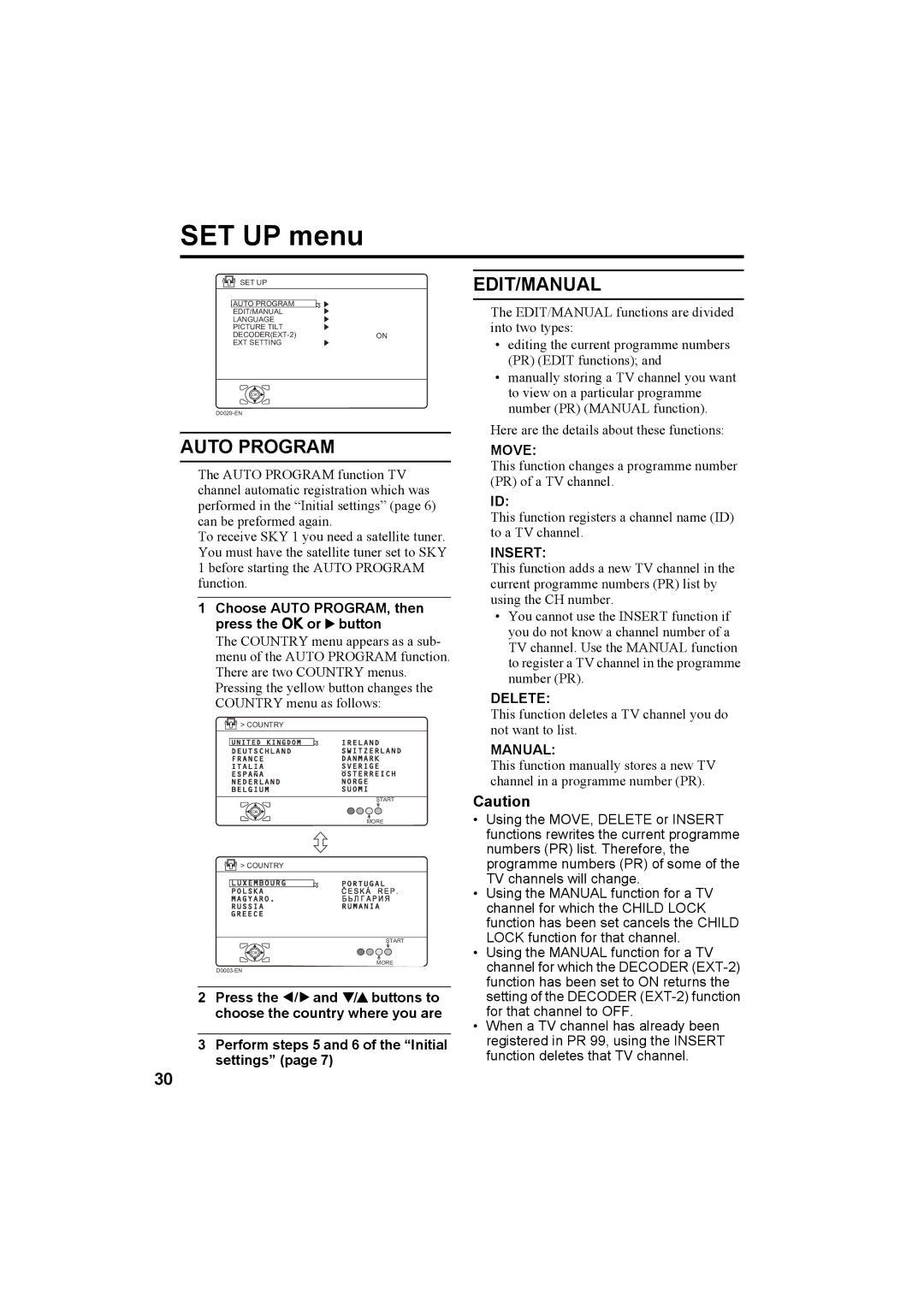 JVC HV-32P37SUE, HV-28P37SUE manual This function deletes a TV channel you do not want to list 