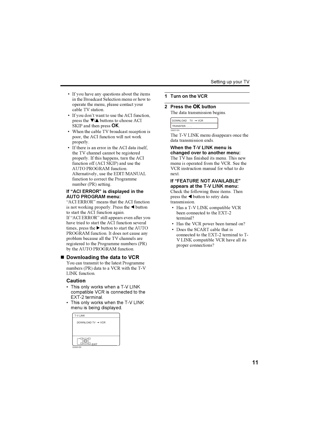 JVC HV-36P38SUE, HV-32P37SUE, HV-28P37SUE manual „ Downloading the data to VCR 