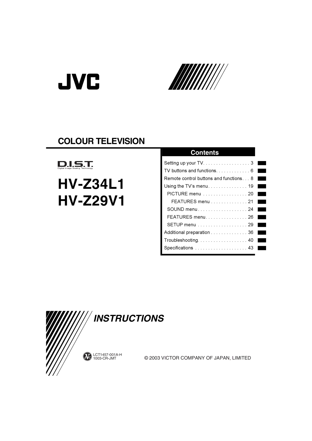 JVC HV-Z29V1, HV-Z34L1, HV-Z34L1, HV-Z29L1 specifications HV-Z34L1 HV-Z29V1 