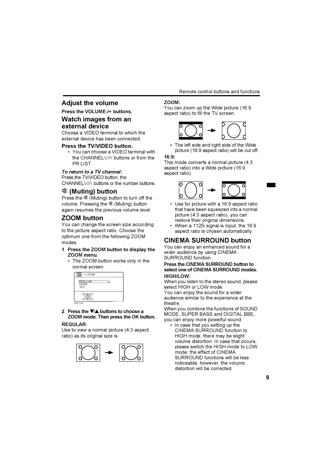 JVC HV-Z29V1, HV-Z34L1, HV-Z34L1, HV-Z29L1 specifications Adjust the volume 