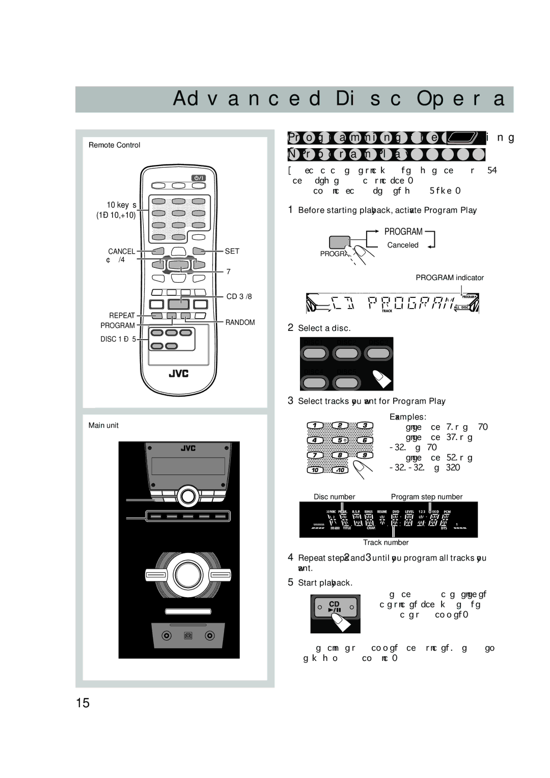 JVC HX-C6, SP-HXC6, CA-HXC6 manual Advanced Disc Operations, Before starting playback, activate Program Play 