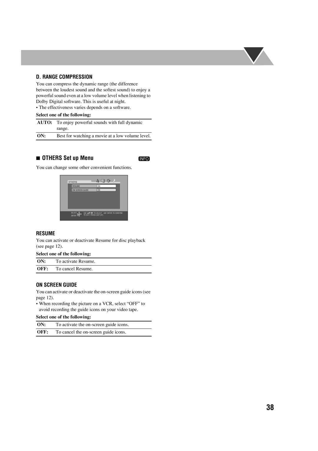 JVC HX-D77 manual Others Set up Menu 