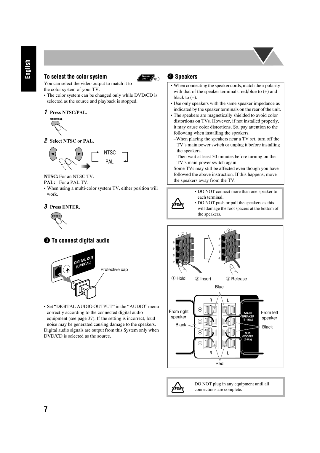 JVC HX-D77 manual To select the color system 