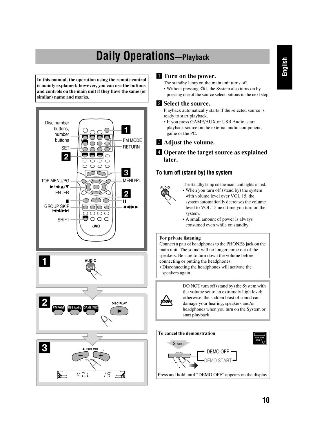 JVC HX-D77 manual Daily Operations-Playback 