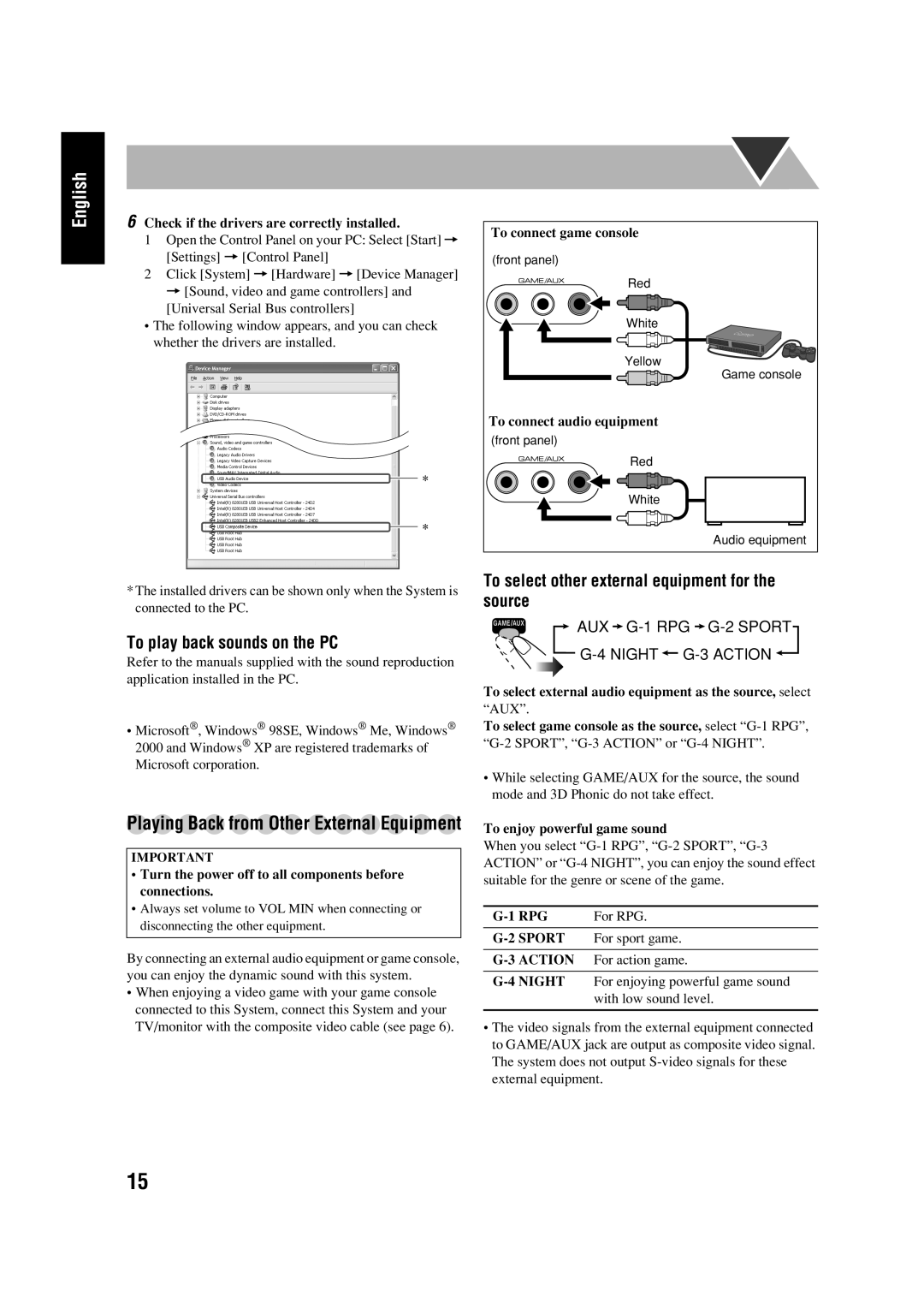 JVC HX-D77 manual To play back sounds on the PC 