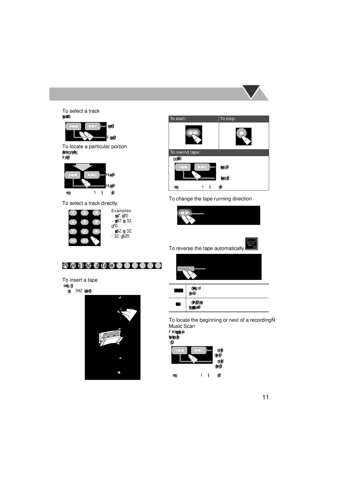 JVC HX-GX7 manual Playing Back a Tape 