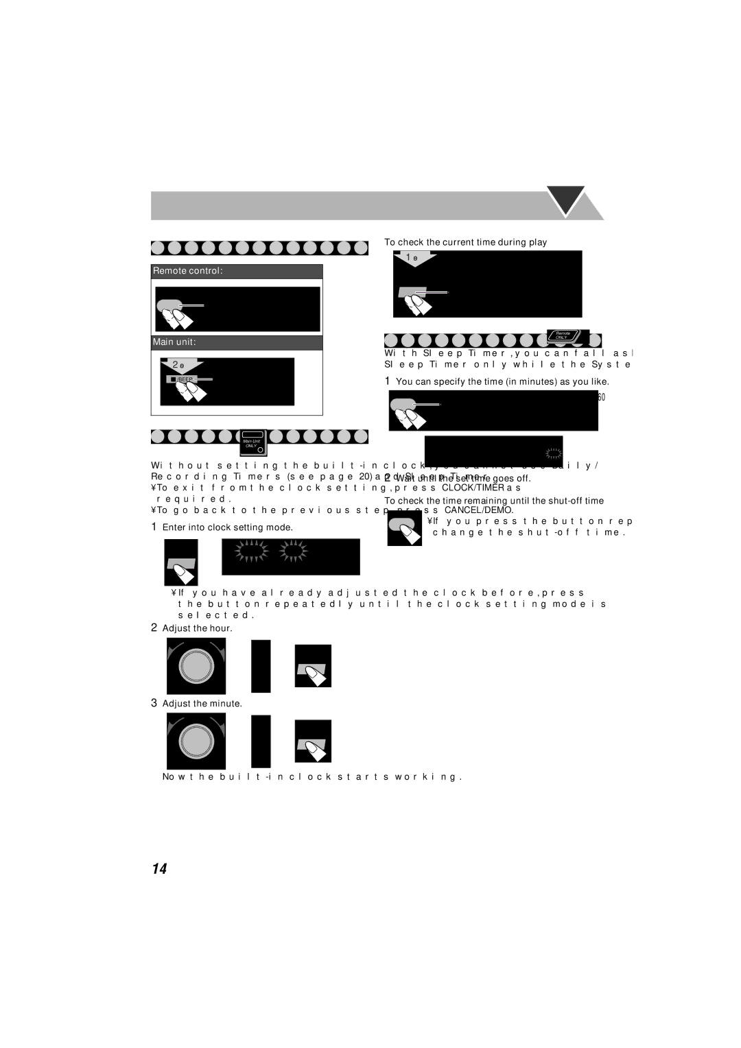 JVC HX-GX7 manual Turning On or Off the Key-Touch Tone, Setting the Clock, Source information 