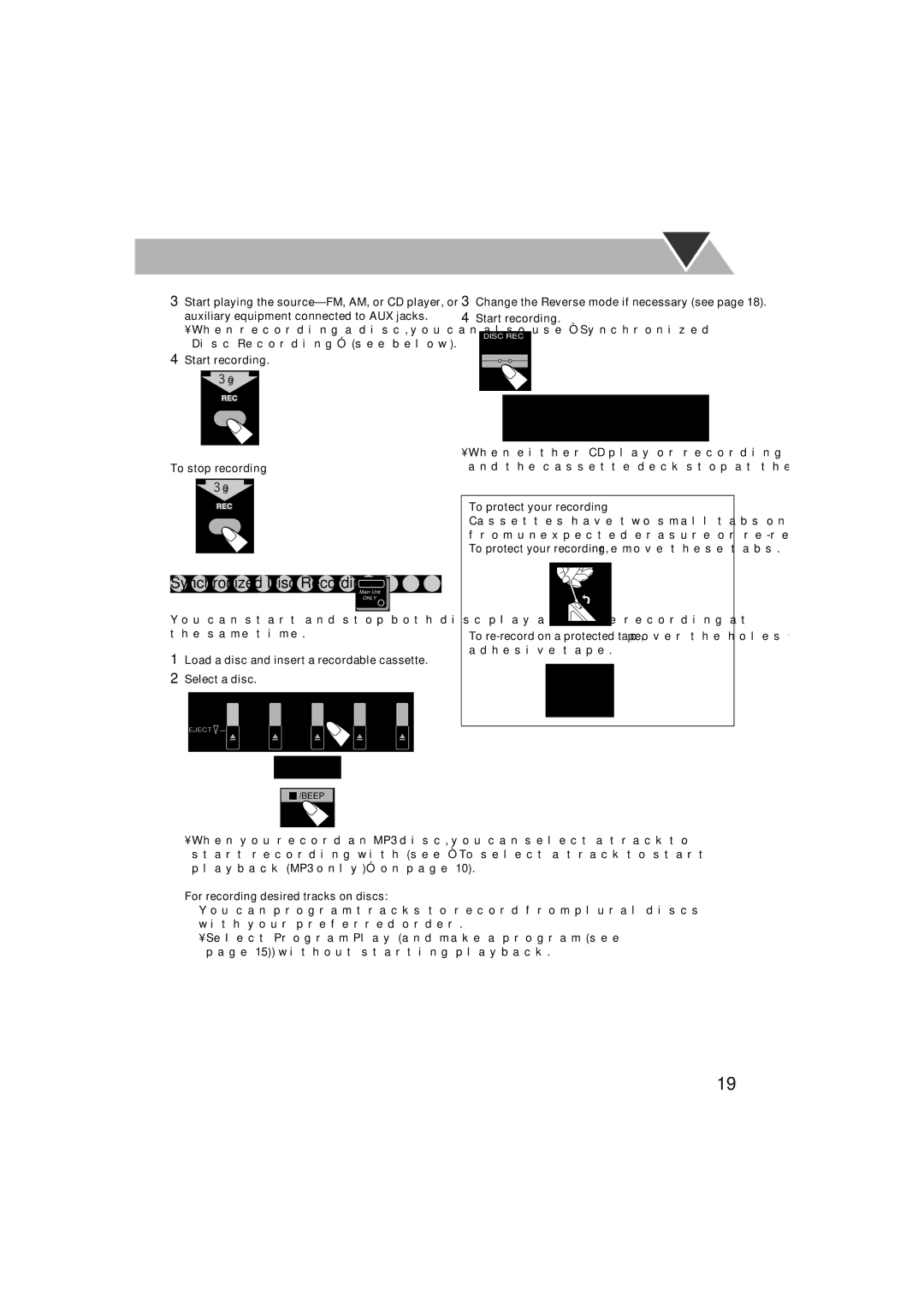 JVC HX-GX7 manual Synchronized Disc Recording 