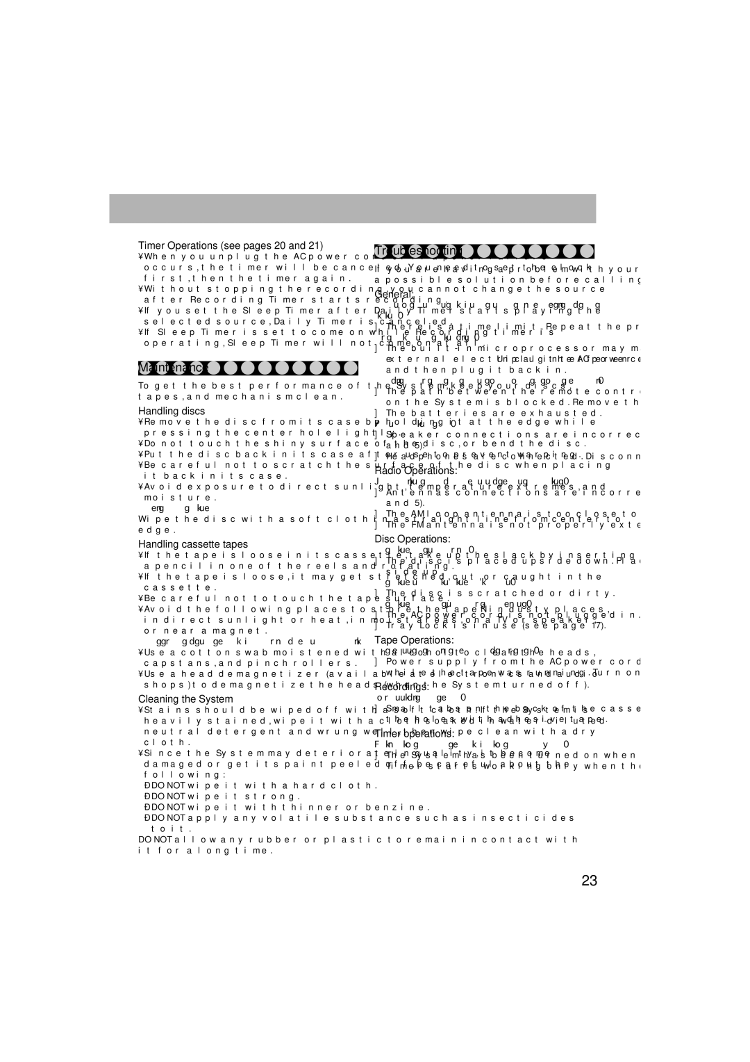 JVC HX-GX7 manual Maintenance, Troubleshooting 