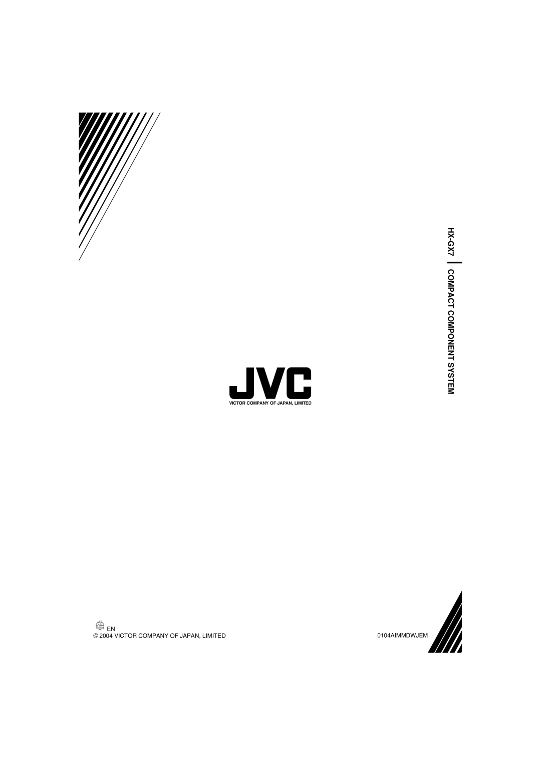 JVC manual HX-GX7COMPACT COMPONENT SYSTEM, 0104AIMMDWJEM, Victor Company Of Japan, Limited 