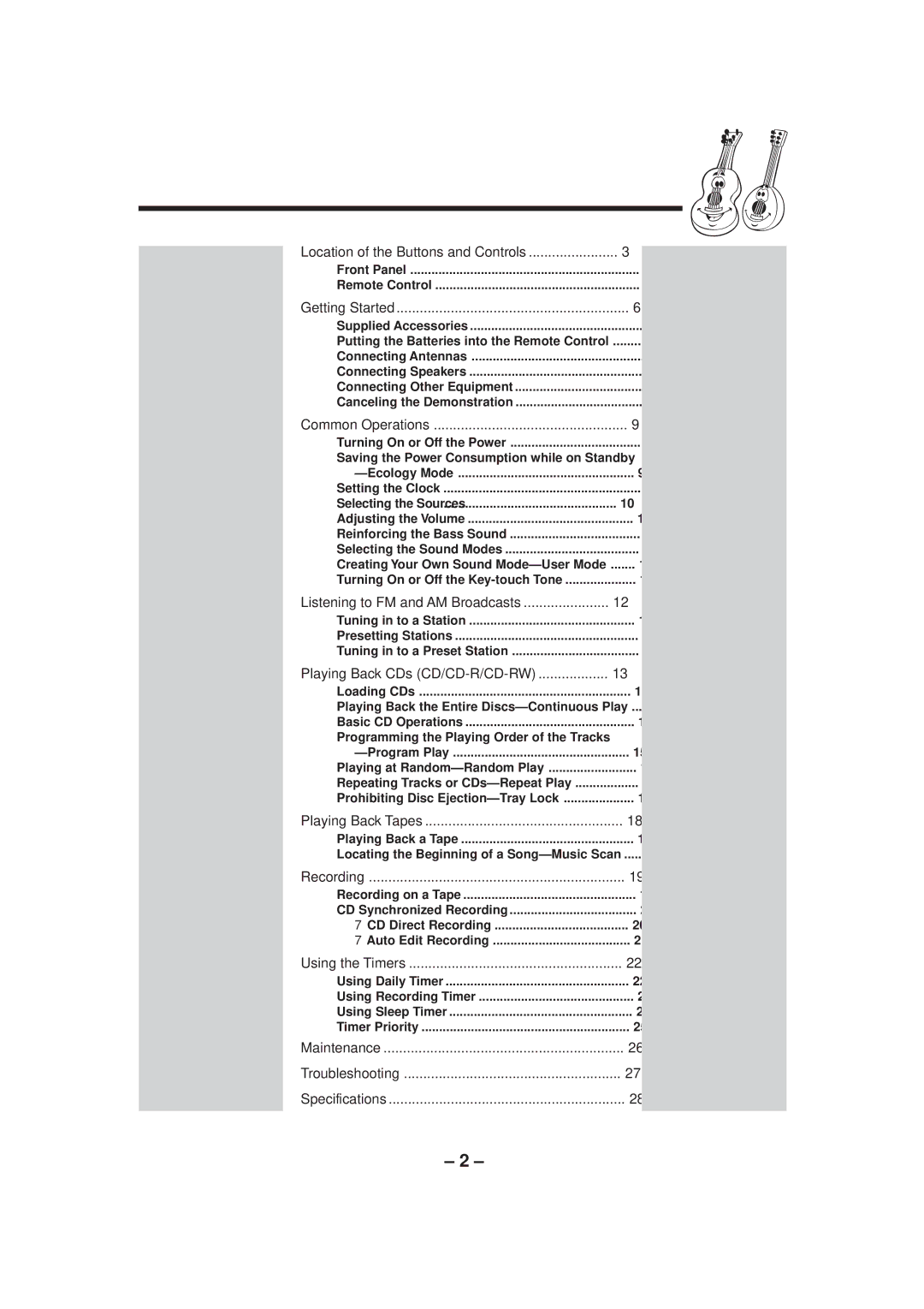 JVC HX-Z1 manual Contents 