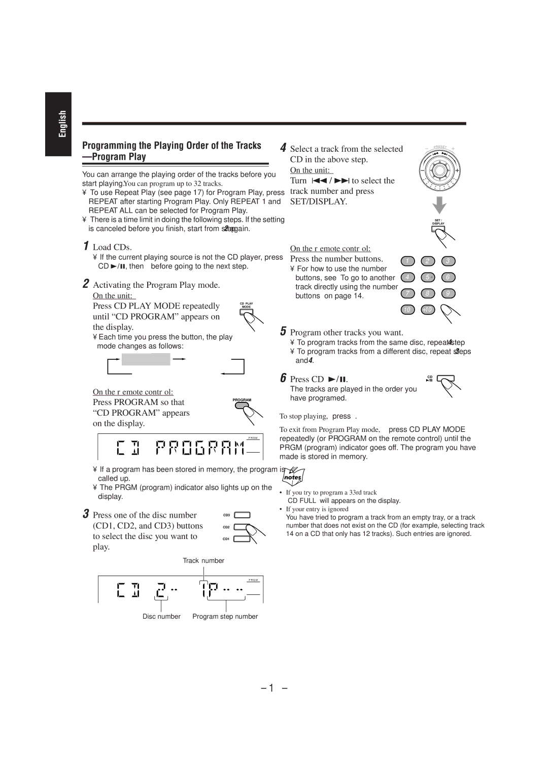 JVC HX-Z1 manual Press the number buttons 