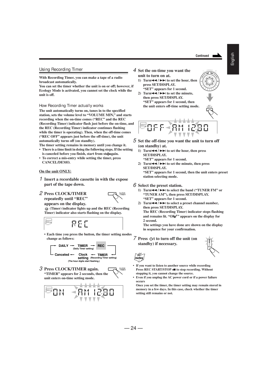 JVC HX-Z1 manual Using Recording Timer, How Recording Timer actually works 