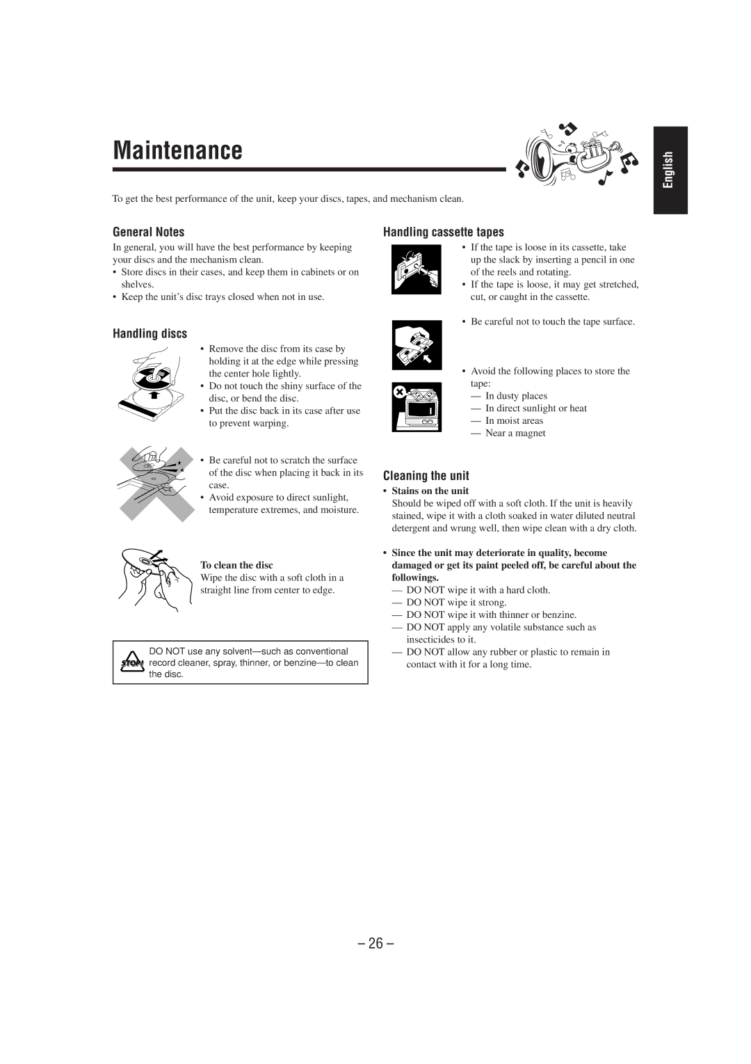 JVC HX-Z1 manual Maintenance 