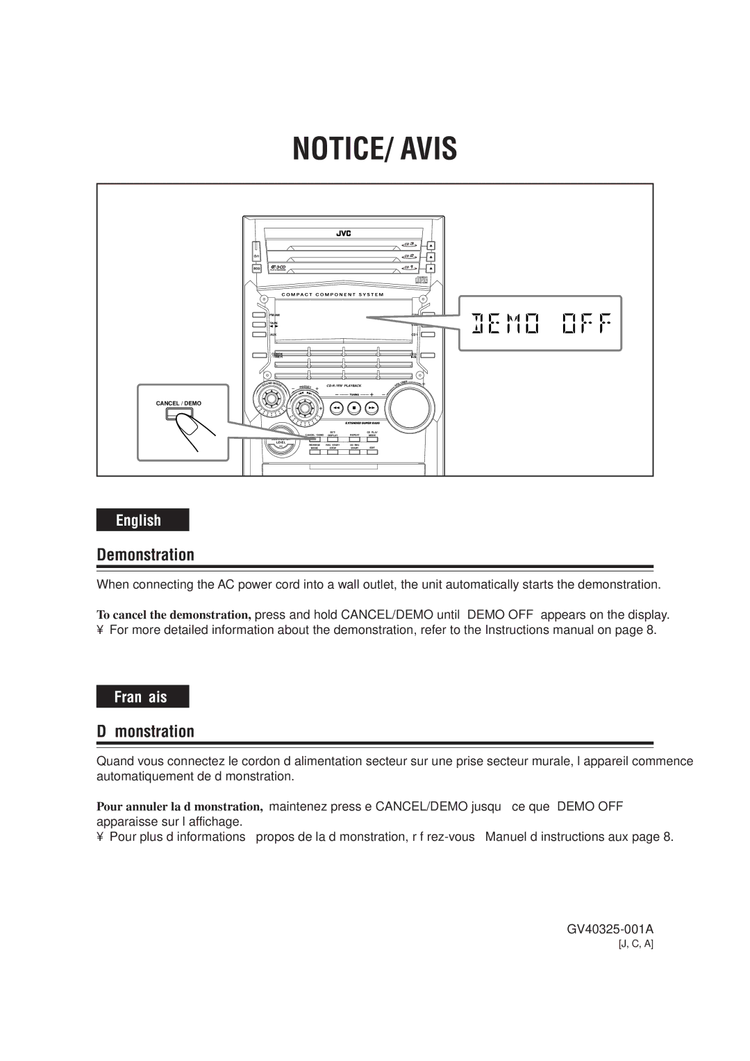 JVC HX-Z1 manual Demonstration 