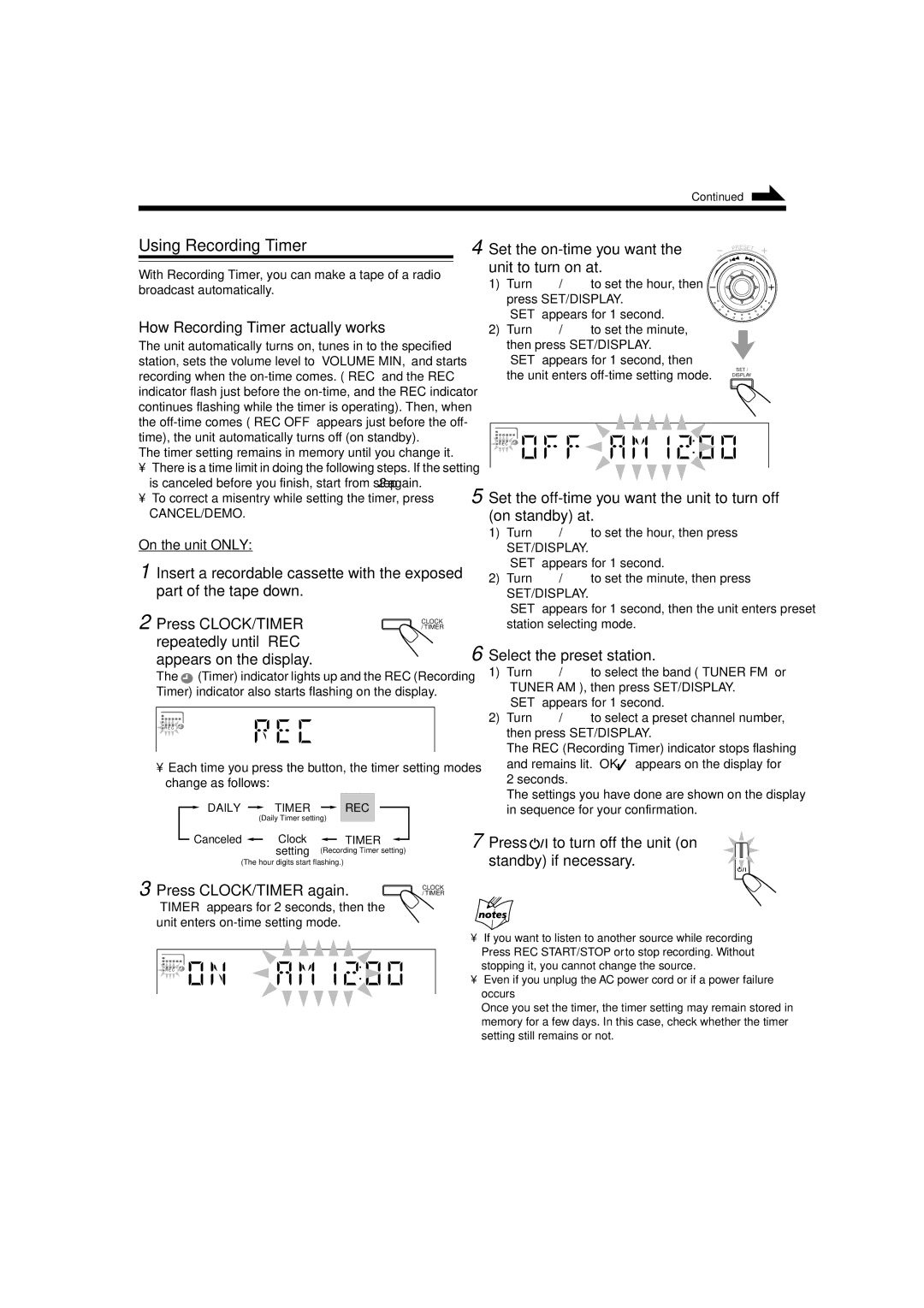 JVC HX-Z3 manual Using Recording Timer, How Recording Timer actually works 