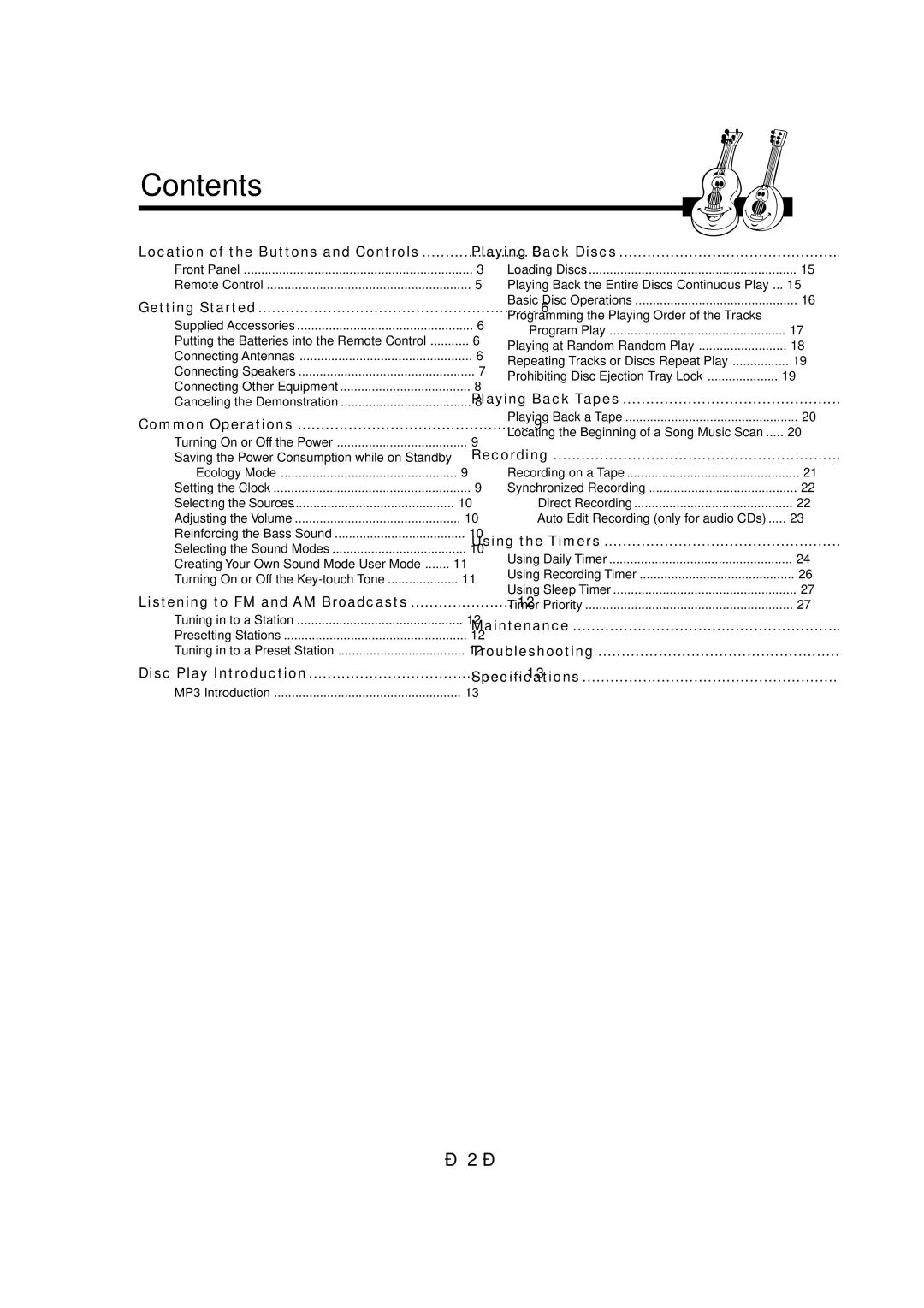 JVC HX-Z3 manual Contents 