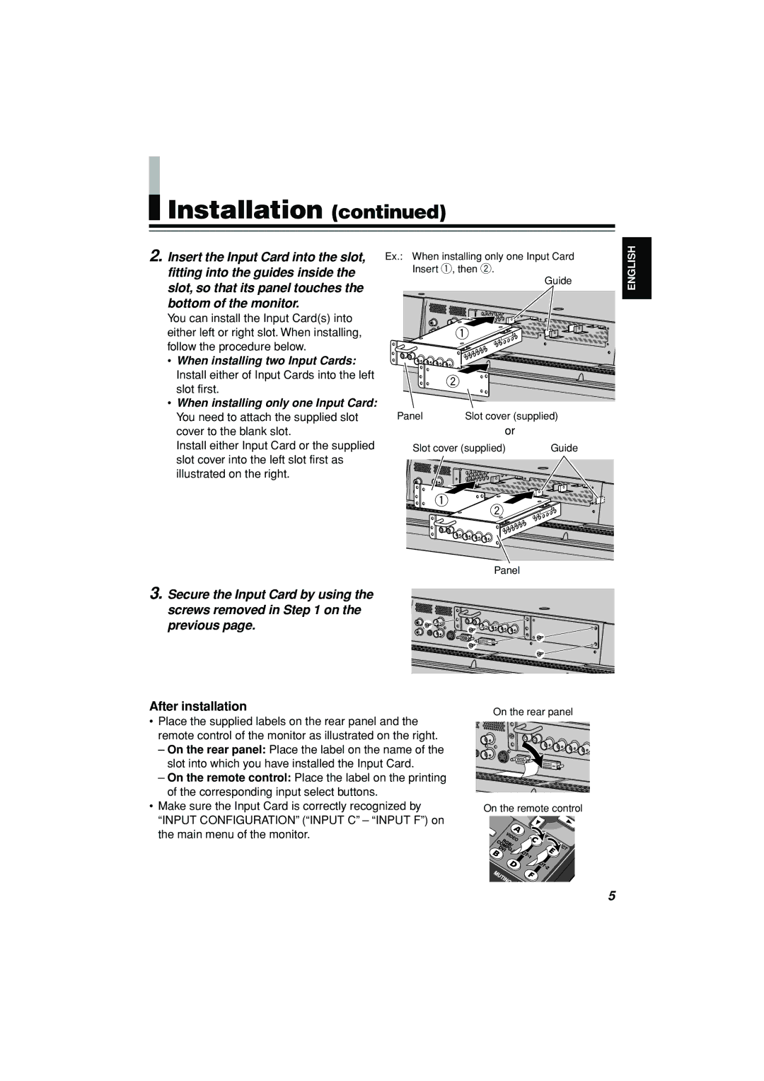 JVC IF-CF01PNG manual After installation 