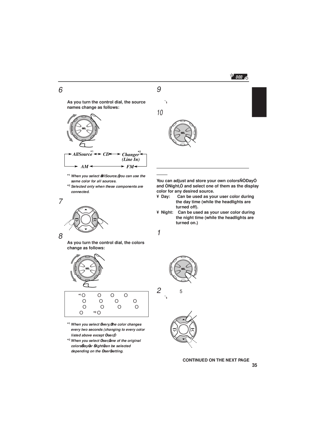 JVC IKD-LH2000 manual Selecting or adjusting your own color- User, Enter the color selecting mode Select the display color 