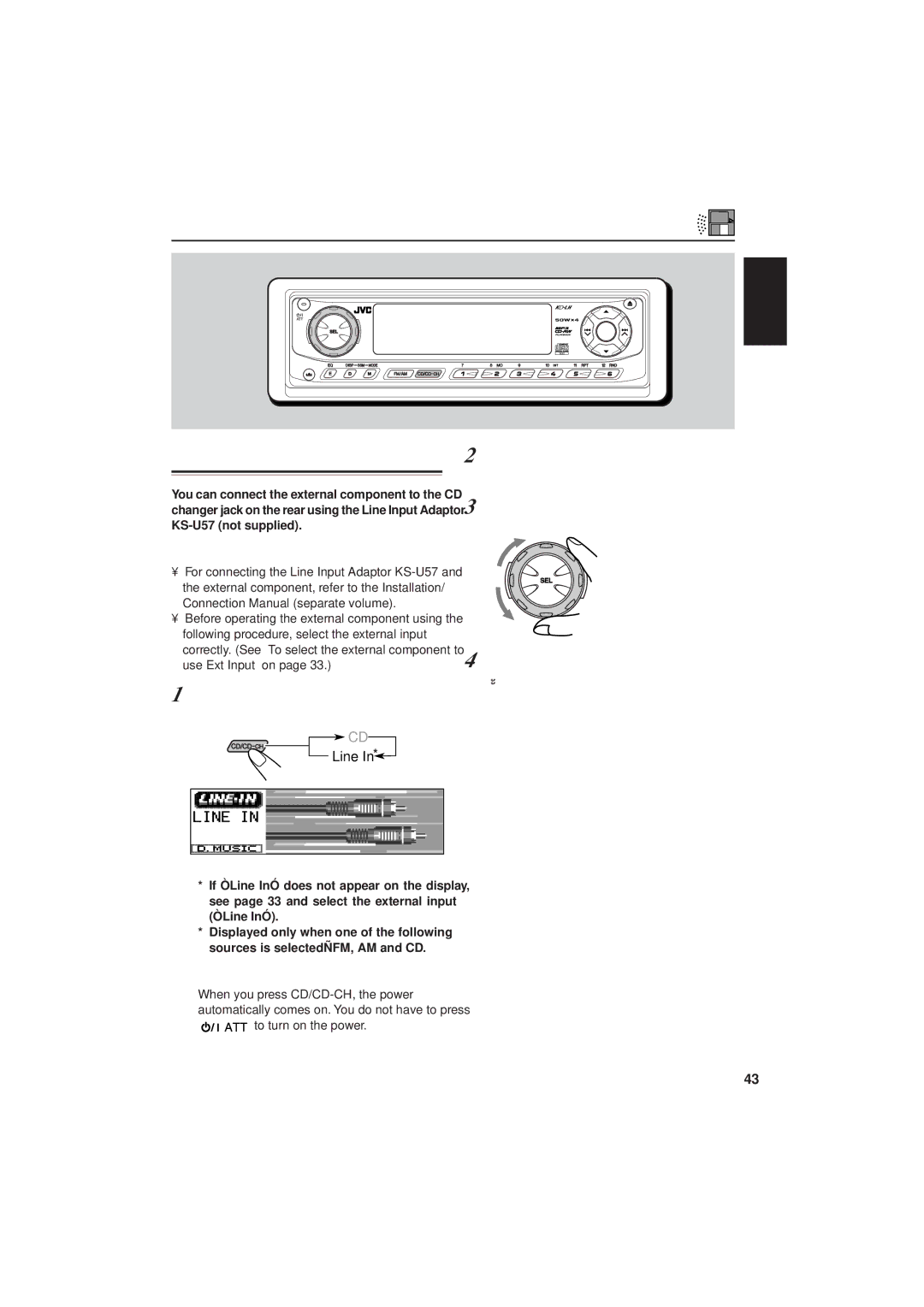 JVC IKD-LH2000 manual External Component Operations, Select the external component Line 