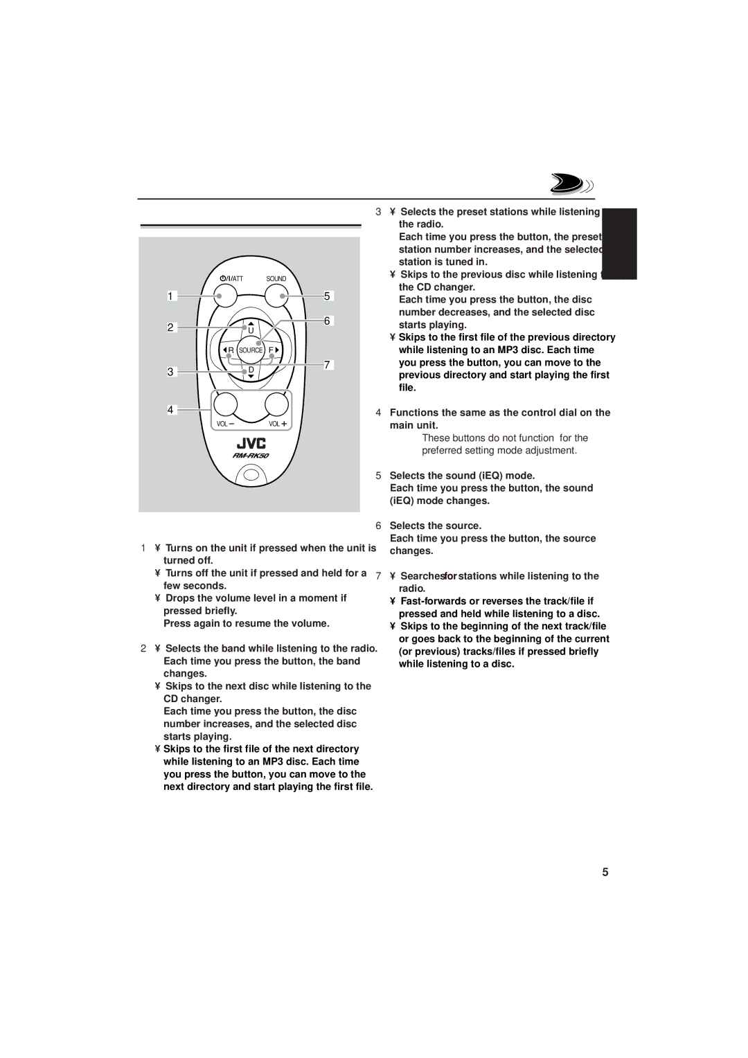 JVC IKD-LH2000 manual Remote controller 