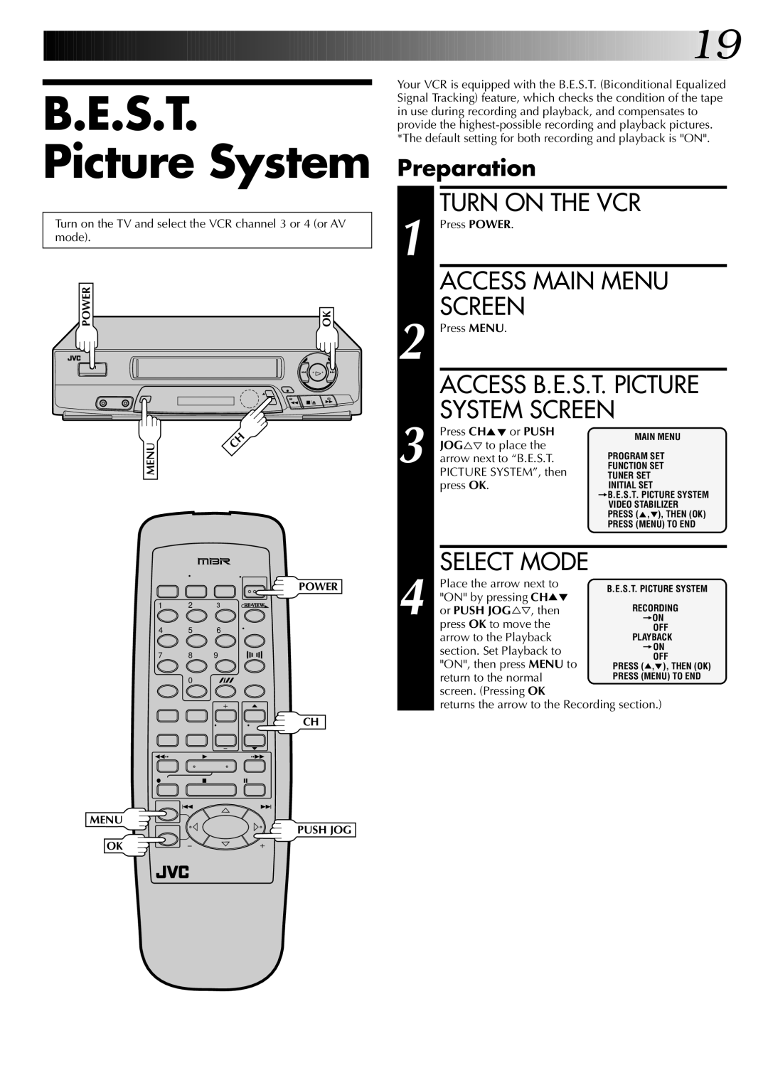 JVC InHR-J4404UM manual S.T. Picture System, System Screen 