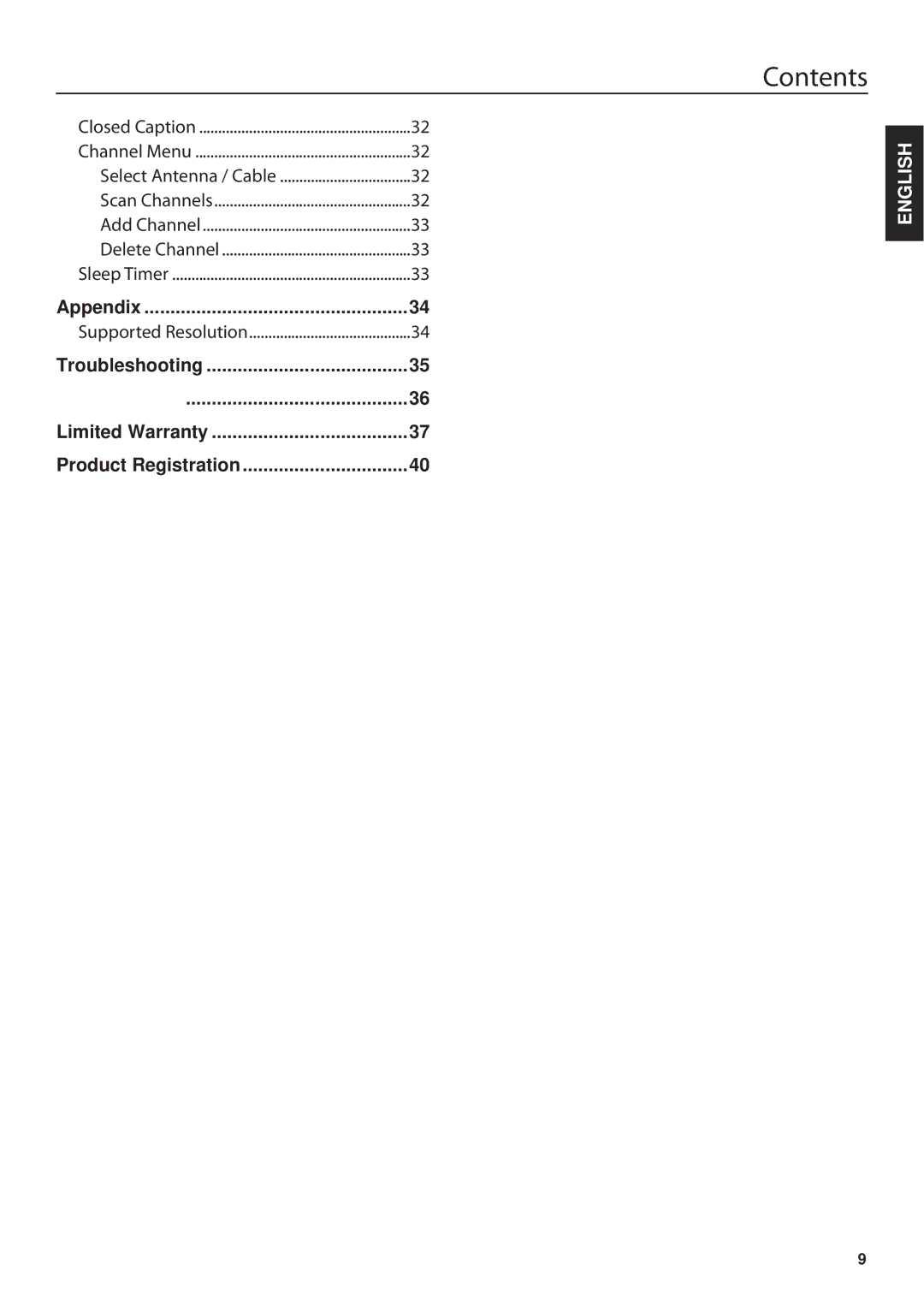 JVC JLE47BC3500 user manual Contents 