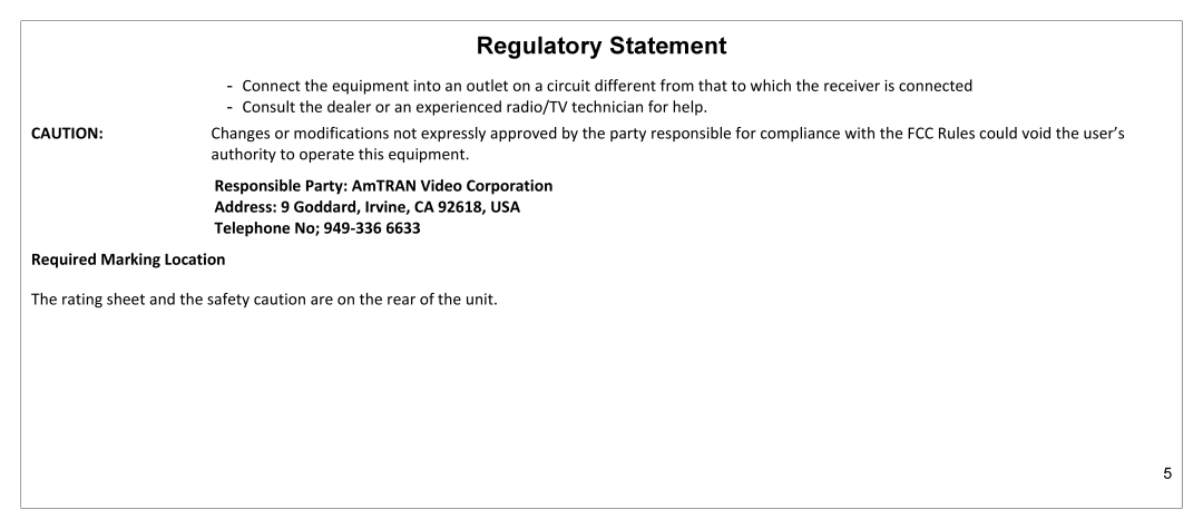 JVC JLE55SP4000 manual Authority to operate this equipment 