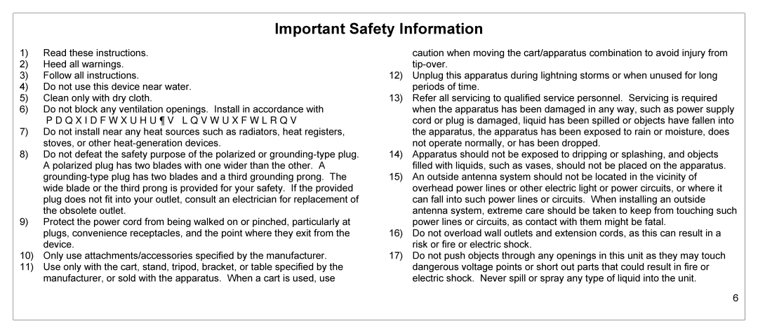 JVC JLE55SP4000 manual Important Safety Information 