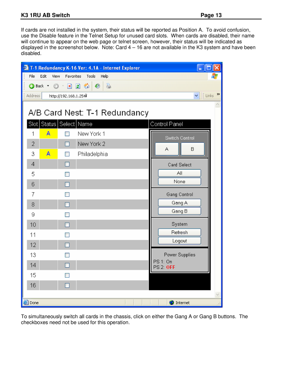 JVC K3-R specifications K3 1RU AB Switch 