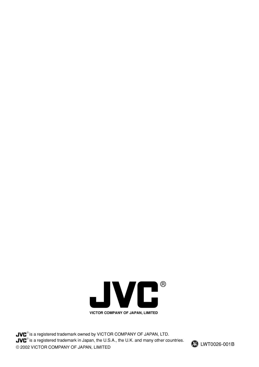 JVC KA-DV300 manual LWT0026-001B 