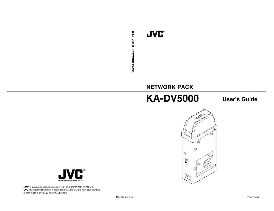 JVC KA-DV5000 manual Victor Company of JAPAN, Limited 