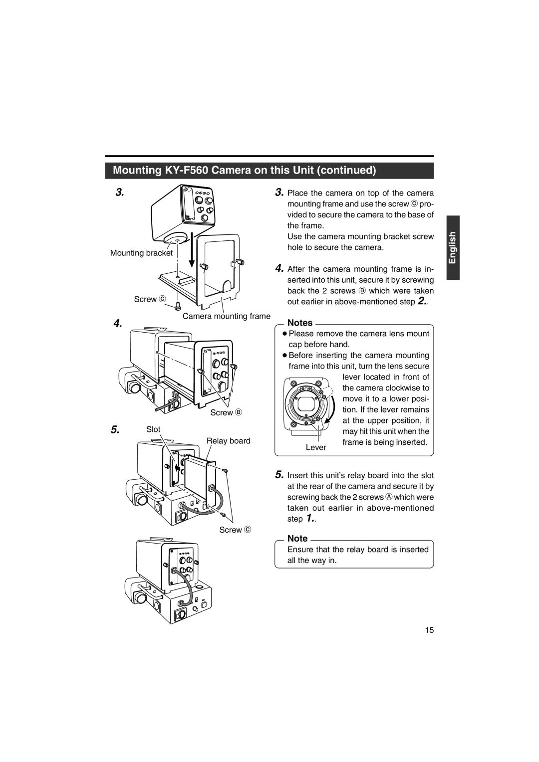 JVC KA-F5603U, KA-F5602U manual Screw ı Slot Relay board Lever 