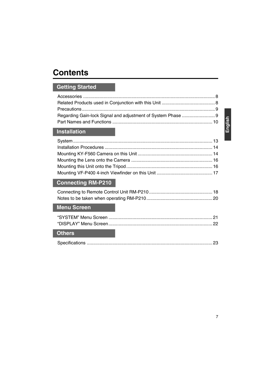 JVC KA-F5603U, KA-F5602U manual Contents 