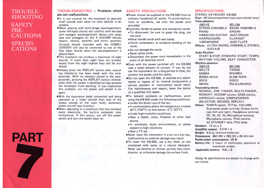 JVC KB-500 manual 