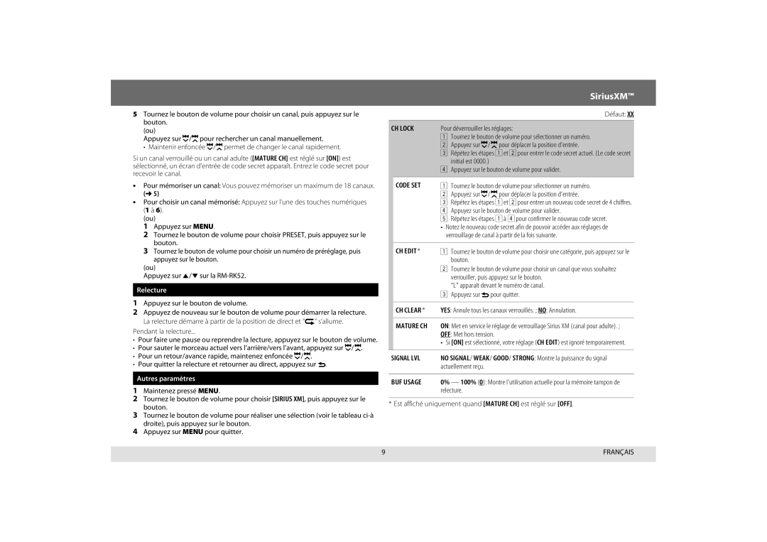 JVC KD-R440, KD-A645, KD-R640, KD-R540 manual Relecture 