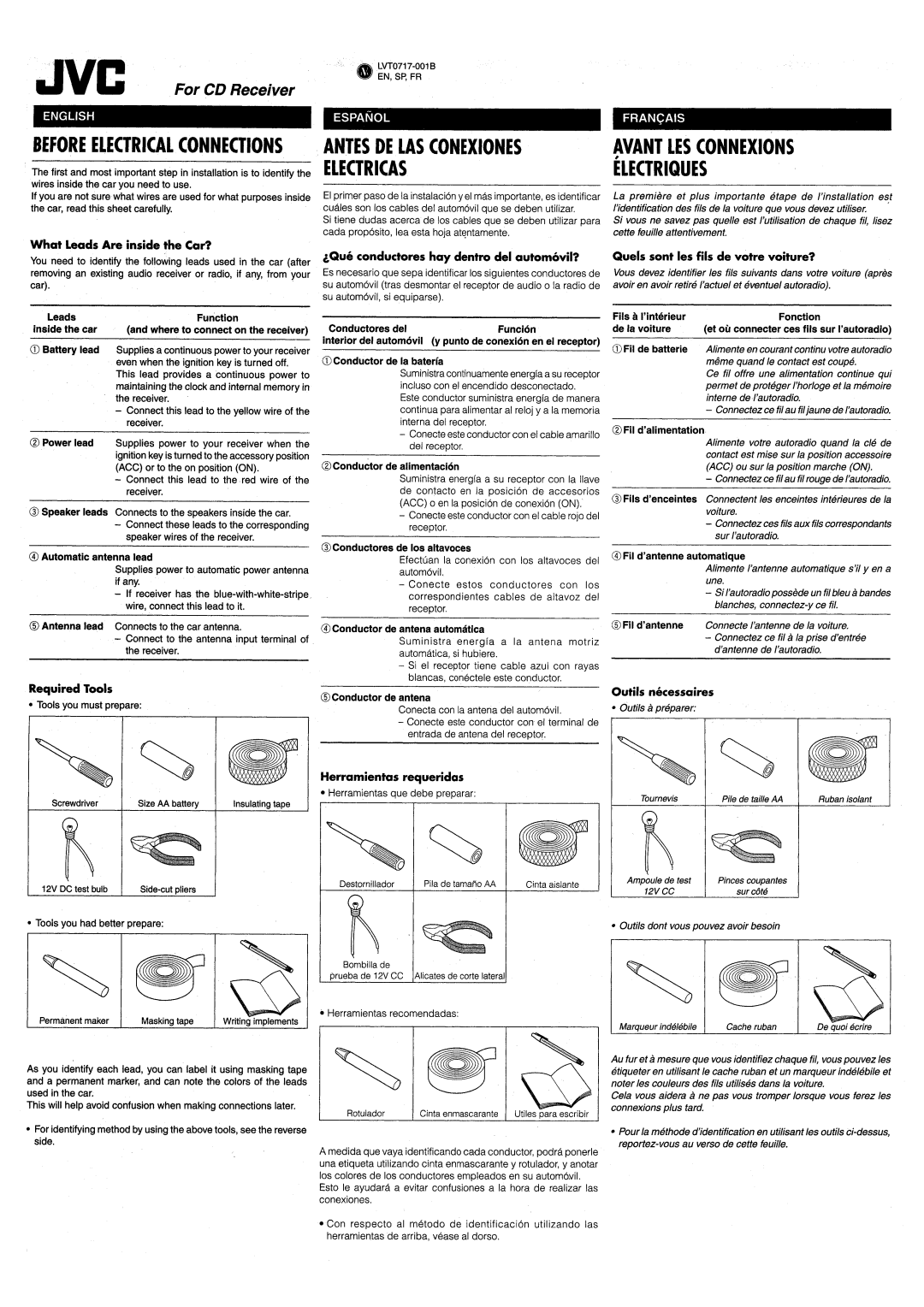 JVC KD-G210, KD-AR260 manual 