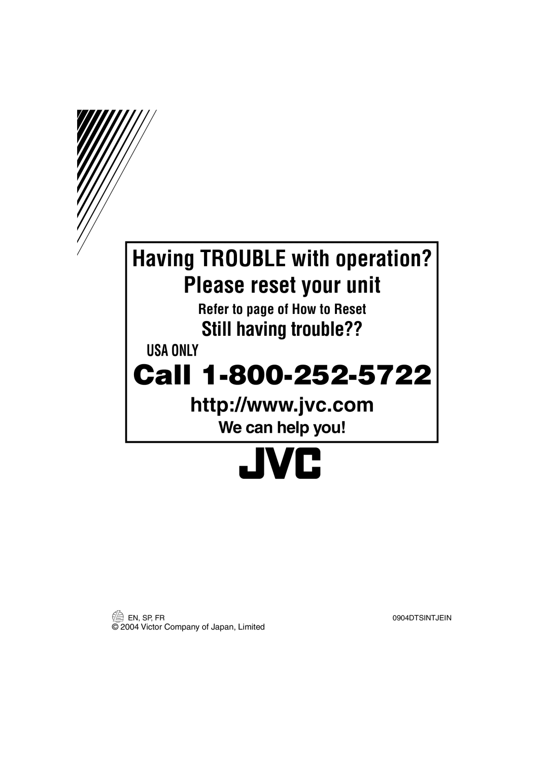 JVC KD-AR260 manual We can help you, Call, Please reset your unit, Having TROUBLE with operation?, Still having trouble?? 