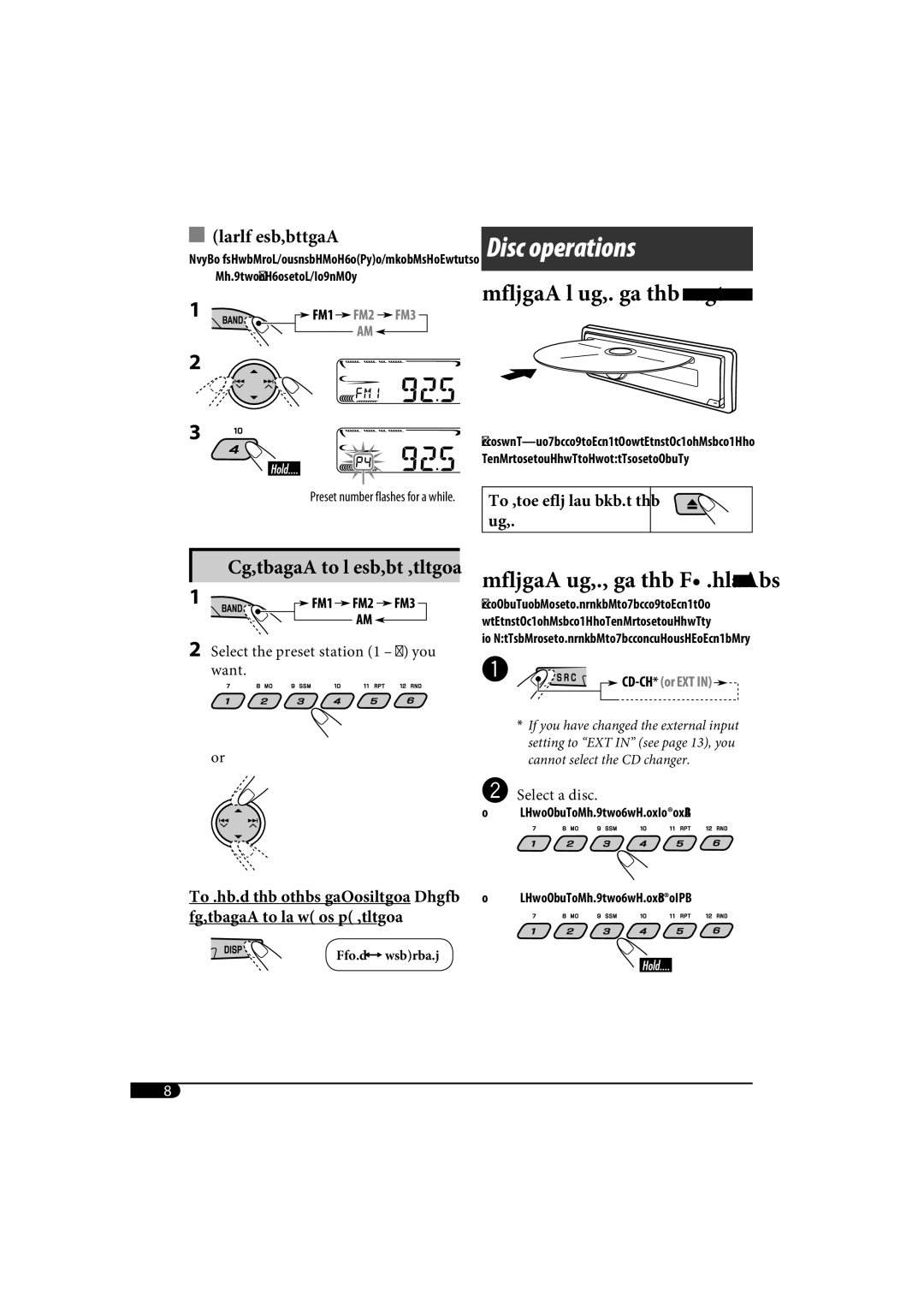 JVC KD-AR370, KD-G320 manual Disc operations 