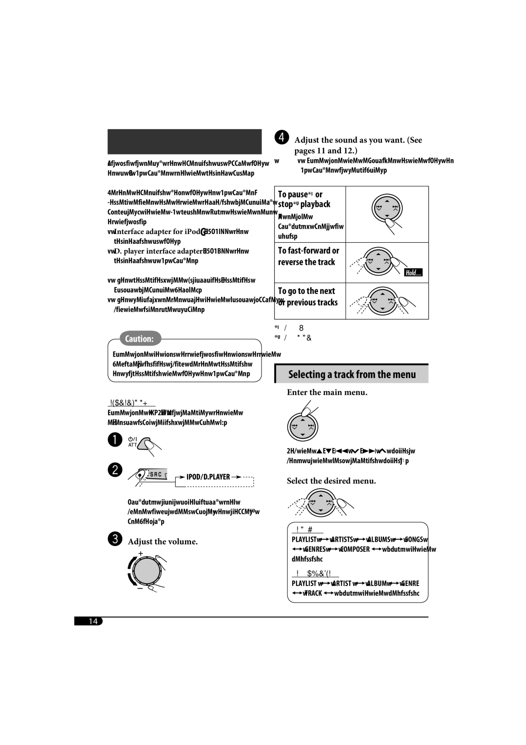 JVC KD-AR370, KD-G320 manual Selecting a track from the menu, Preparations 