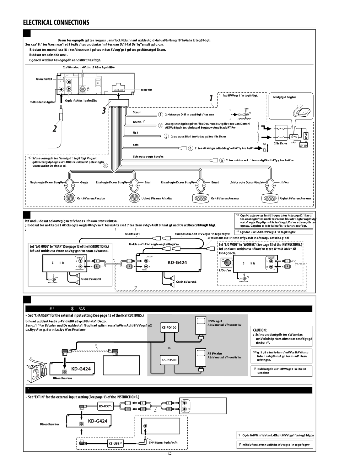 JVC KD-AR370 manual Typical connections, Connecting the external amplifier or subwoofer, Connecting the external components 