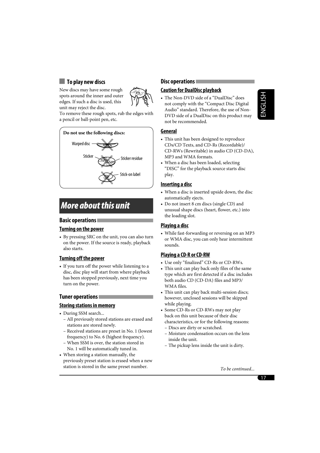 JVC KD-G320, KD-AR370 manual English 