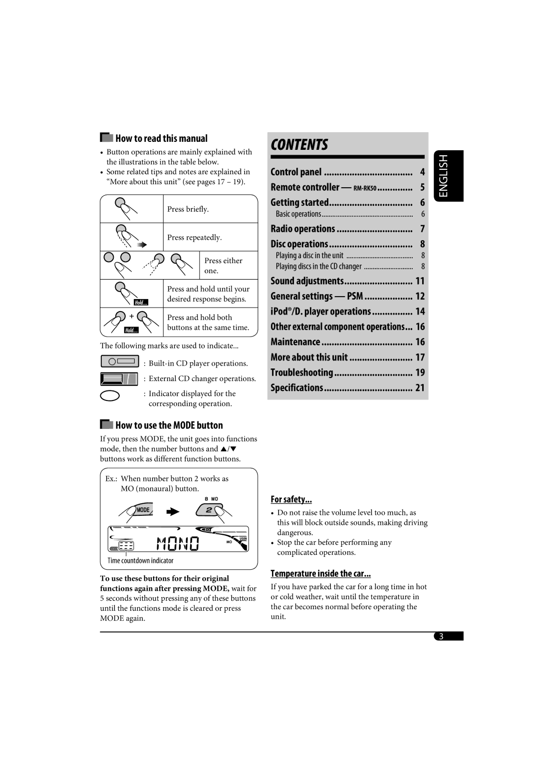 JVC KD-G320, KD-AR370 manual Contents 