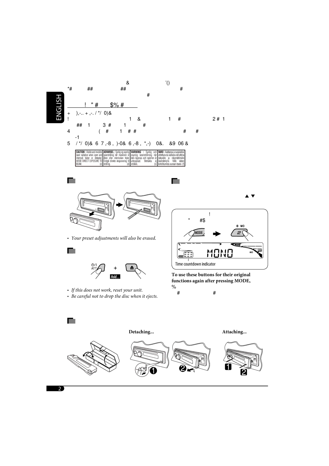 JVC KD-AR370, KD-G320 manual English 