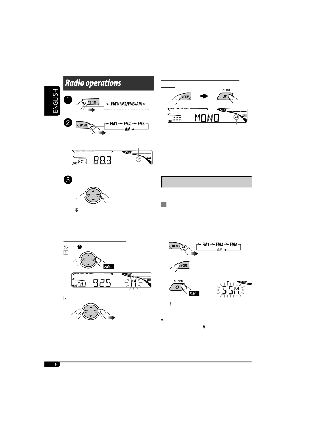 JVC KD-AR370, KD-G320 manual Storing stations in memory 