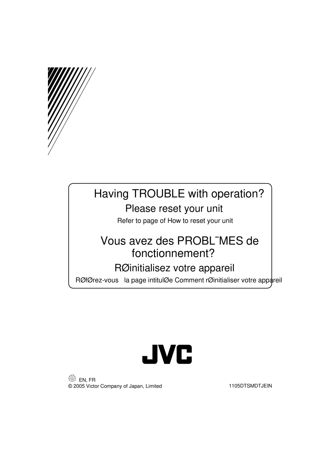 JVC KD-AR370, KD-G320 manual Having Trouble with operation? 