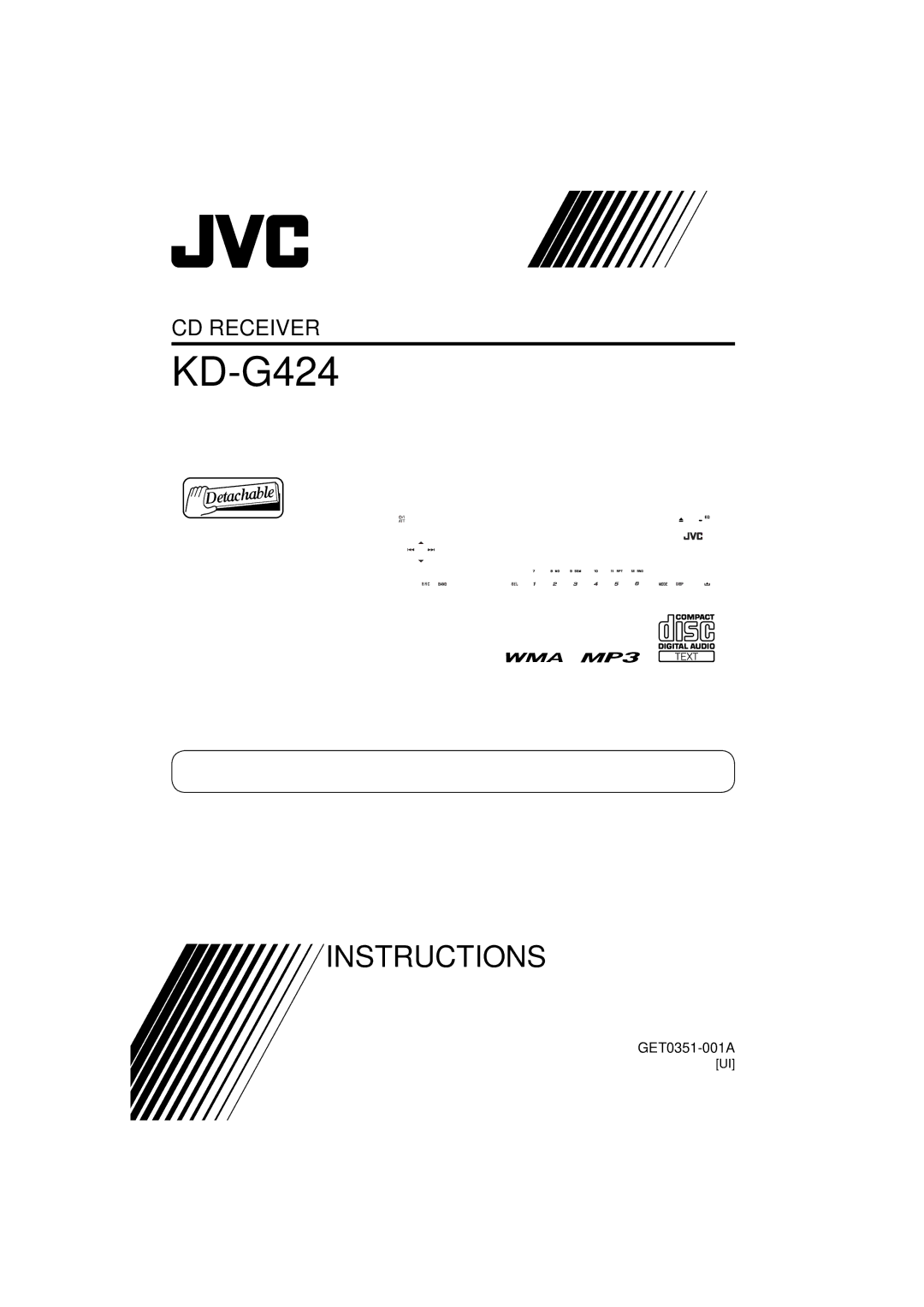 JVC KD-G320, KD-AR370 manual KD-G424 